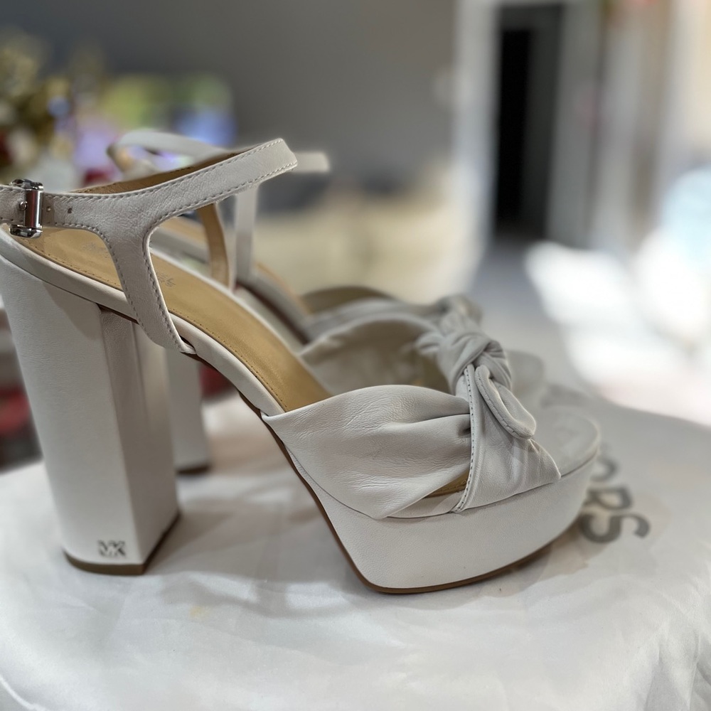 Michael Kors Pippa Leather platforms: Optic white. - Picture 3 of 4